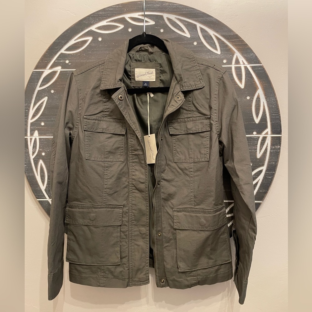 Universal Thread Women’s Full Zip 4-Pocket Military Jacket Army Green Size XS